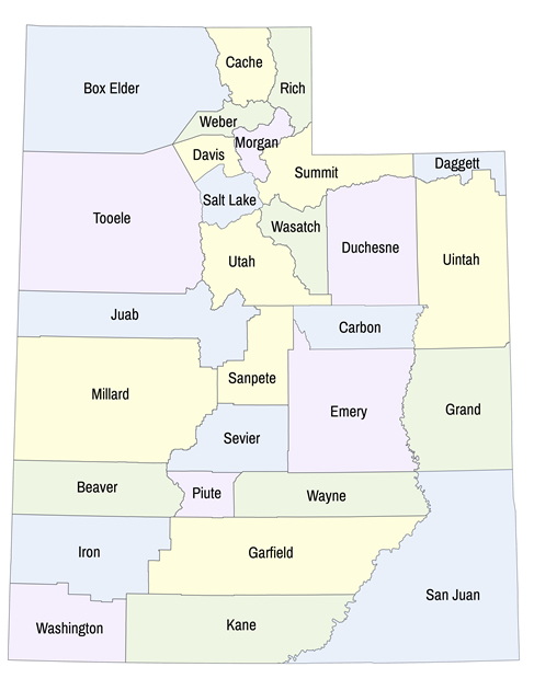 counties in utah map Counties Of Utah Uen counties in utah map