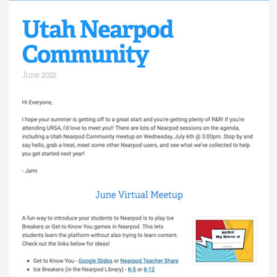 June Nearpod Community Newsletter