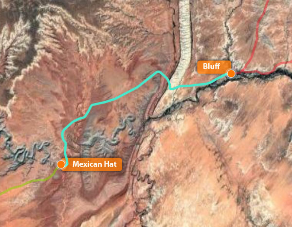 Bluff to Mexican Hat fiber installation map